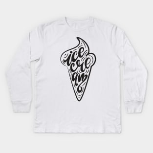 ice cream typo Kids Long Sleeve T-Shirt